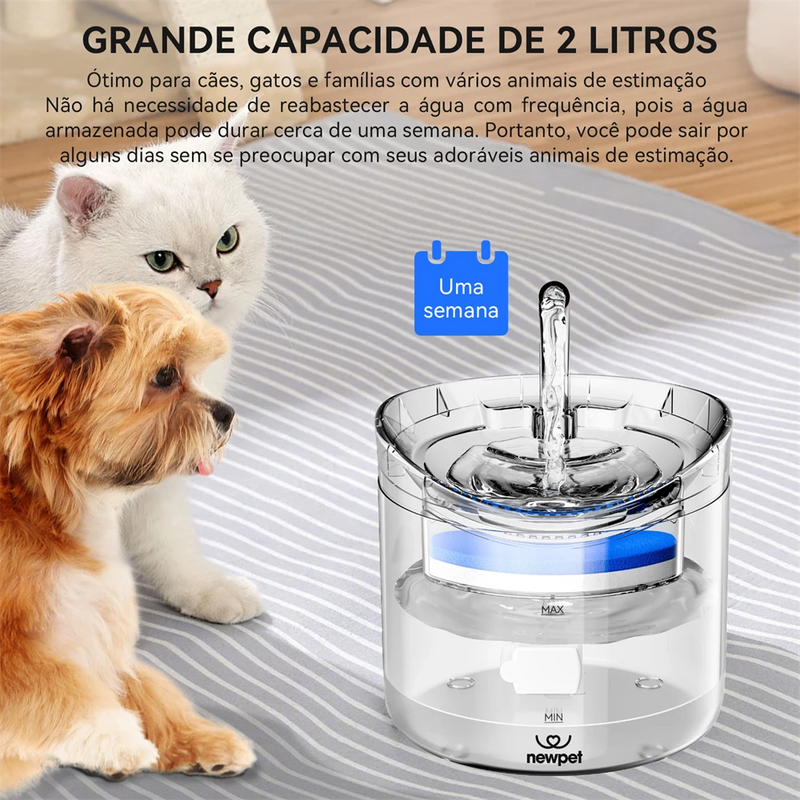 Newpet Bebedouro para gatos Com bebedouro automático para gatos e cães Bebedouro automático com dispensador de água